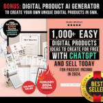 1000 Digital Products Ideas To Create And Sell Today For Passive Income, Etsy Digital Downloads Small Business Ideas and Bestsellers to Sell