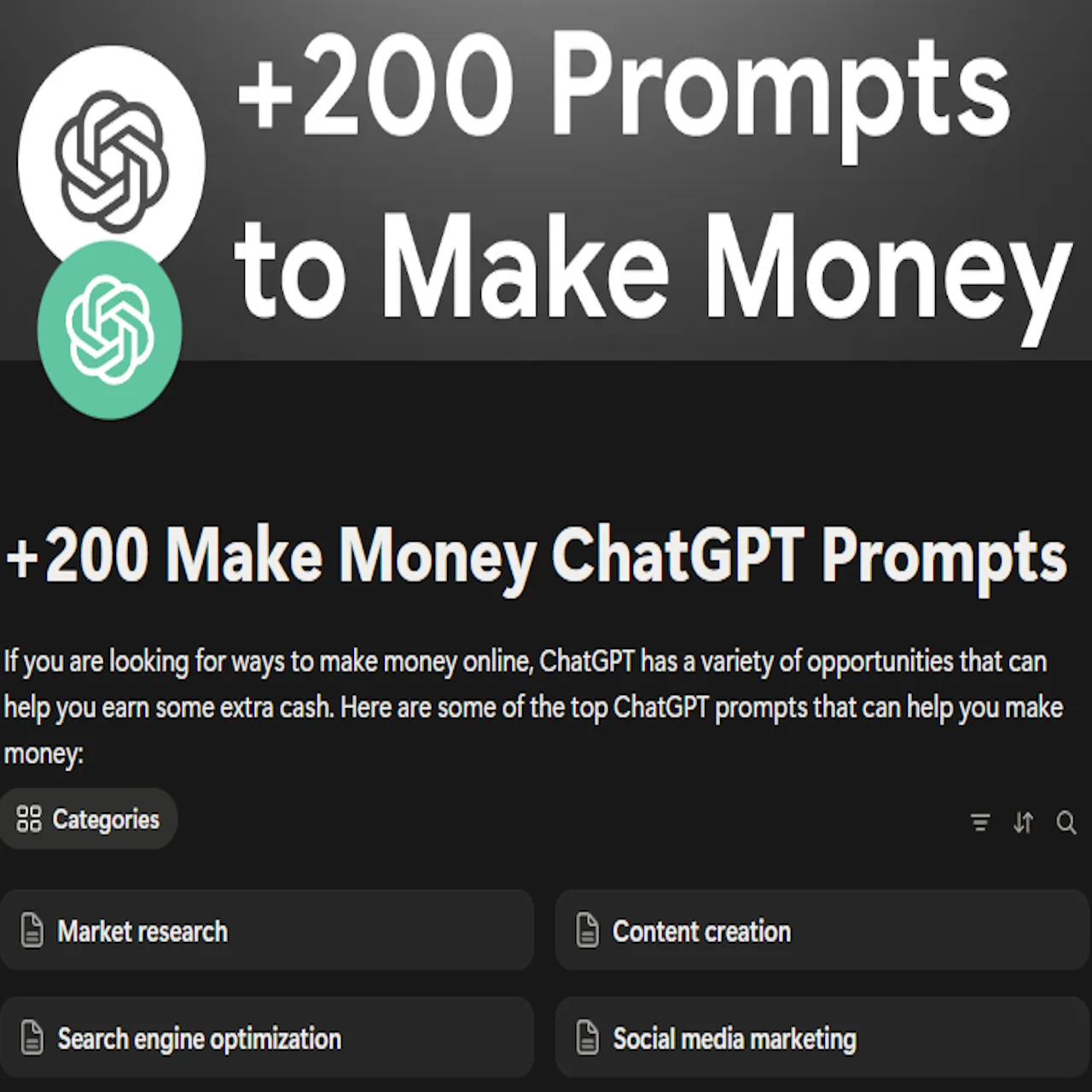 Unlock Your Earning Potential with 200 Make Money ChatGPT Prompts