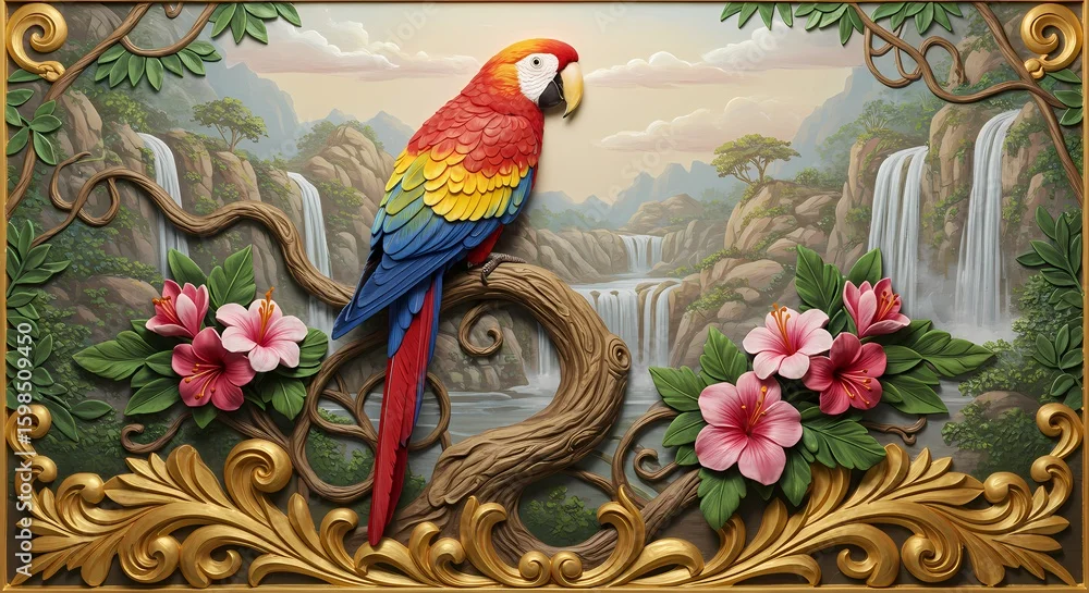 parrot on a branch 