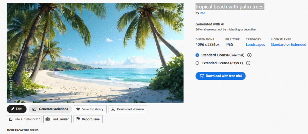 tropical beach with palm trees 