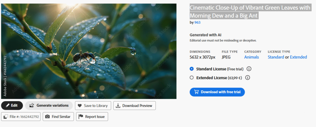 Dive into the mesmerizing beauty of nature with this cinematic close-up of vibrant green leaves glistening with morning dew, featuring a bold ant as the star of the scene. The intricate details of the leaves’ textures, the sparkling droplets catching the soft dawn light, and the ant’s striking presence create a captivating visual that embodies the essence of life in the wild. Perfect for designers working on eco-friendly campaigns, nature-inspired branding, or editorial projects, this stock image brings a fresh, authentic touch to your creative vision. Download now and let this stunning portrayal of nature’s microcosm elevate your work!