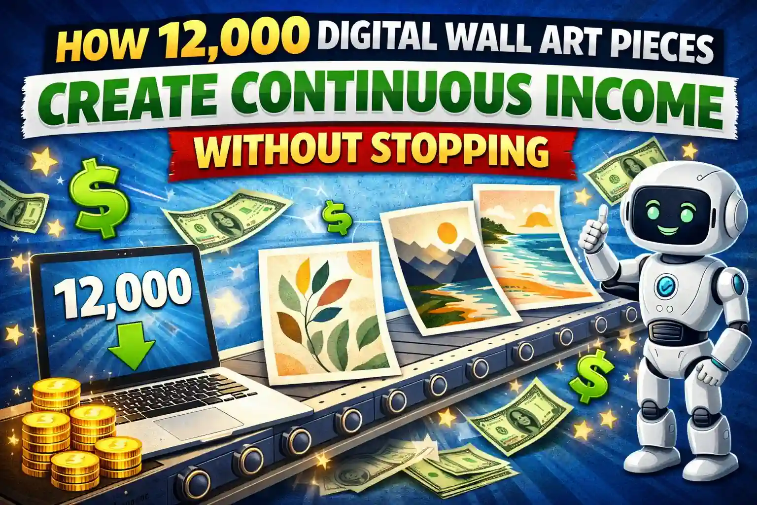 How 12,000 Digital Wall Art Pieces Create Continuous Income Without Stopping