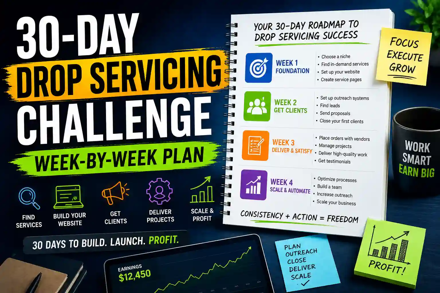 30-day drop servicing challenge: week-by-week plan