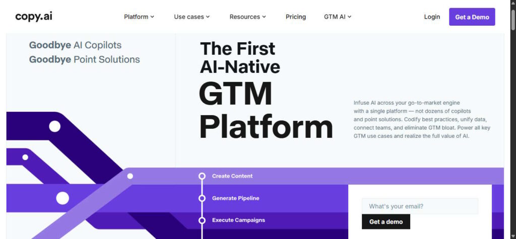 Copy.ai workflow interface