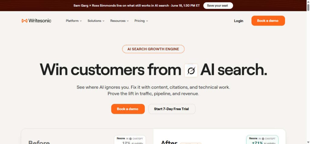 Writesonic dashboard