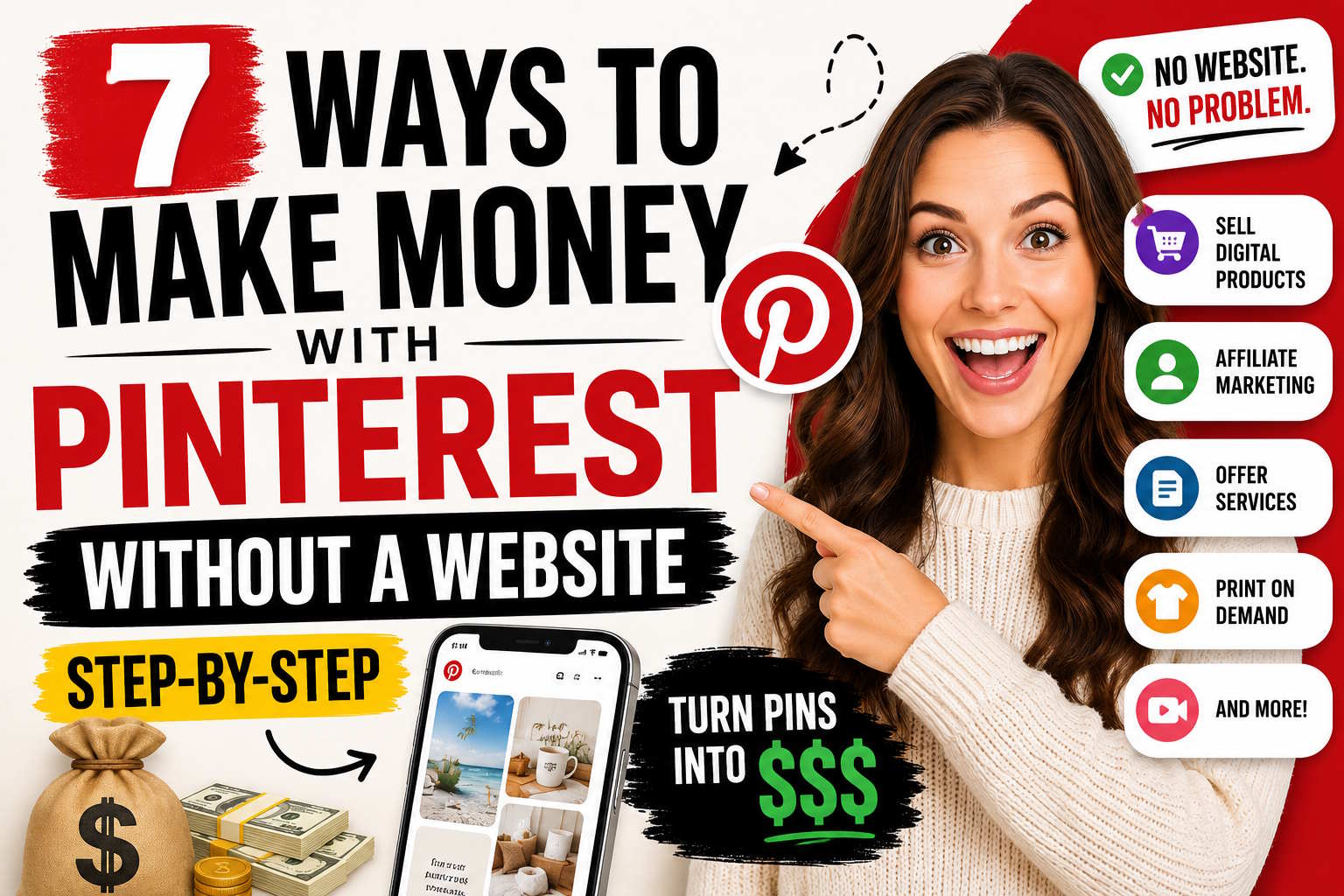 7 Ways to Make Money with Pinterest Without a Website (Step-by-Step)