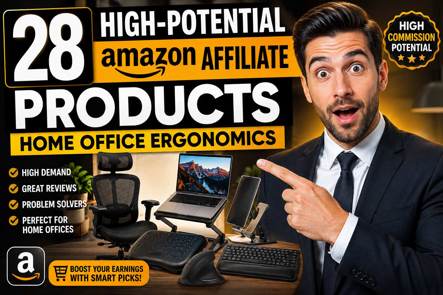 28 High-Potential Amazon Affiliate Products: Home Office Ergonomics
